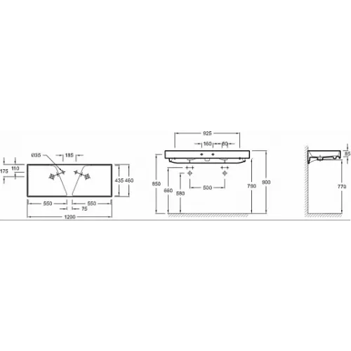 Модуль под раковину Rythmik 119,5х45х42,4 см, 2 ящика, белый EB1305-N18 Jacob Delafon