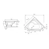 Акриловая ванна Bain-douche 145х145 см, с антискользящим покрытием, левосторонняя, угловая симметричная E6222-00 Jacob Delafon