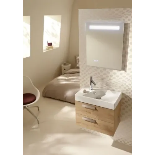 Модуль с раковиной Rythmik 60 см, малиновый лак, 2 выдвижных ящика, 1 отверстие для смесителя слева, подвесной монтаж EXR112-Z-00+EB1300-R3 Jacob Delafon