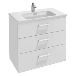 Модуль под раковину Vox 80х46х73,4 см, белый блестящий, 3 ящика, прямоугольная ручка EB2098-R2-N18 Jacob Delafon