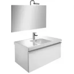 Комплект мебели для ванной Odeon Up 105 см, белый блестящий лак, с 1 ящиком, с подсветкой, подвесной монтаж EB1084-NF+EB883-N18+E4731-00 Jacob Delafon