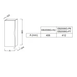 Шкаф Stillness 41,2х34,4х96 см, темный дуб, 1 дверца, 1 внутренний ящик, шарниры слева EB2006G-P7 Jacob Delafon