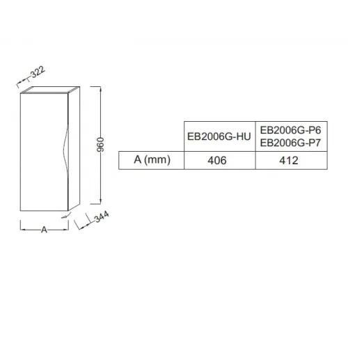 Шкаф Stillness 41,2х34,4х96 см, темный дуб, 1 дверца, 1 внутренний ящик, шарниры слева EB2006G-P7 Jacob Delafon