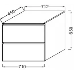 Тумба для ванной Soprano черное дерево, подвесной монтаж 71х45 см EB1339-E15 Jacob Delafon