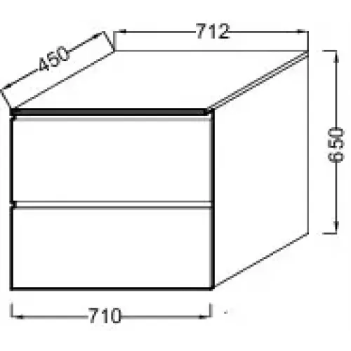 Тумба для ванной Soprano черное дерево, подвесной монтаж 71х45 см EB1339-E15 Jacob Delafon