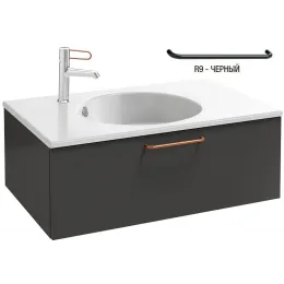 Модуль под раковину Odeon Rive Gauche 80х50,8х28,3 см, серый антрацит, ручка черная, 1 ящик EB2515-R9-N14 Jacob Delafon