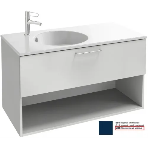 Модуль под раковину Odeon Rive Gauche 100х50,8х56,8 см, 1 ящик + ниша,морской синий матовый, ручка хром EB2554-R5-M88 Jacob Delafon