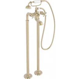Напольный смеситель Cleo глянцевое золото, неповоротный излив, золото, с лейкой E24314-BGG Jacob Delafon