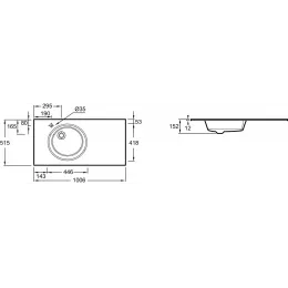 Мебельная раковина Odeon Rive Gauche 100,6х51,5 см, матовый черный EB2564-DE2 Jacob Delafon