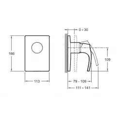 Лицевая часть встраиваемого смесителя Symbol 1 функция E98712-CP Jacob Delafon