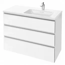Модуль под раковину Vox 100х46х73,4 см, белый блестящий, 3 ящика, встроенные ручки EB2046-RA-N18 Jacob Delafon
