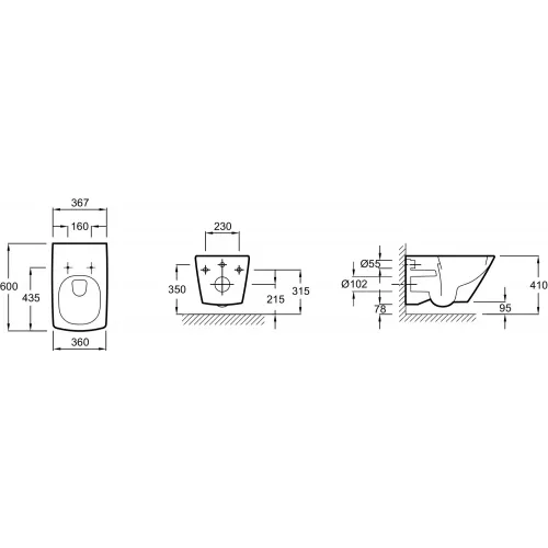 Комплект унитаза с инсталляцией Escale клавиша белая, прямоугольные кнопки, с микролифтом E5504-NF-M27 Jacob Delafon