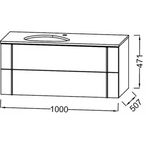 Модуль под раковину Nouvelle Vague 100х51,2х46,8 см, 2 ящика, фактурный дуб EB3040-E73 Jacob Delafon