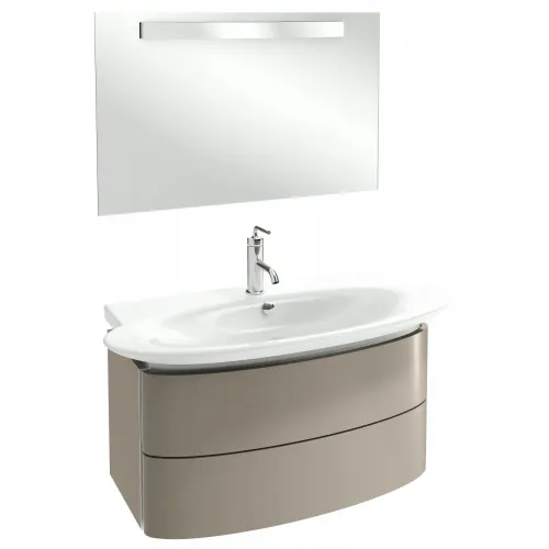 Комплект мебели для ванной Presqu'ile 100 см, ледяной коричневый лак, с подсветкой, подвесной монтаж E4436-00+EB1109-NF+EB1104-N23 Jacob Delafon