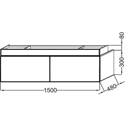 Комплект мебели для ванной Terrace 150 см, белый лак, подвесной монтаж, с подсветкой EXA9112-00+EB1734RU-G1C+EB1739RU-G1C Jacob Delafon