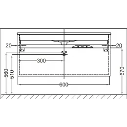 Модуль с раковиной Vox 60 см, черное дерево, без столешницы, 2 ящика, подвесной монтаж EXAF112-Z-00+EB2030-RA-E15 Jacob Delafon