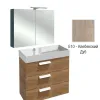 Комплект мебели для ванной Rythmik 80 см, квебекский дуб, зеркальный шкаф с подсветкой, с подсветкой, подвесной монтаж EXO112-Z-00+EB1309-E10+EB796RU-E10 Jacob Delafon