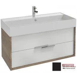 Модуль под раковину Vivienne 100х46х45 см, корпус: дуб табак; фасад: черный сатин, без ручек EB1585-E52-S14 Jacob Delafon