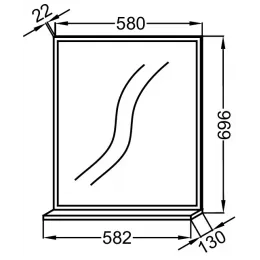 Зеркало Vivienne 58,2х69,6 см, дуб табак EB1596-E52 Jacob Delafon
