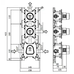 Встраиваемая часть смесителя Paffoni Modular box MDBOX018