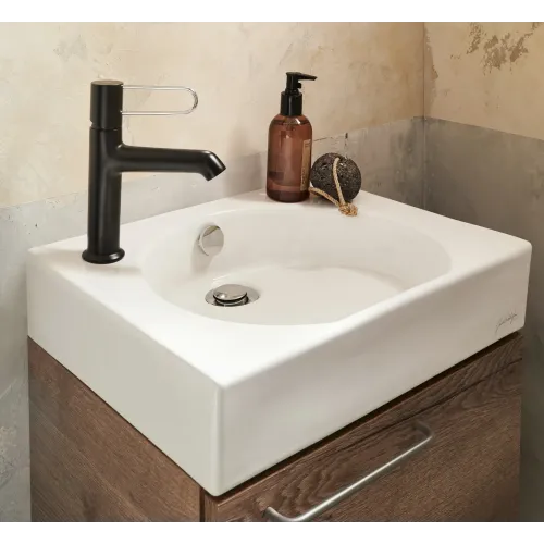 Подвесная раковина Odeon Rive Gauche 45х36х8,5 см, санфарфор, угловая EGN112-00 Jacob Delafon