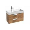 Модуль с раковиной Rythmik 79,5 см, 2 ящика, плавное закрытие, подвесной, плавное закрытие, встроенные ручки, арлингтонский дуб, подвесной монтаж EXP112-Z-00+EB1302-E70 Jacob Delafon