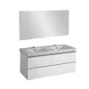 Комплект мебели для ванной Rythmik 120 см, белый блестящий лак, 3 выдвижных ящика, полотно, подвесной монтаж E4730-00+EB1085-NF+EB892-G1C Jacob Delafon