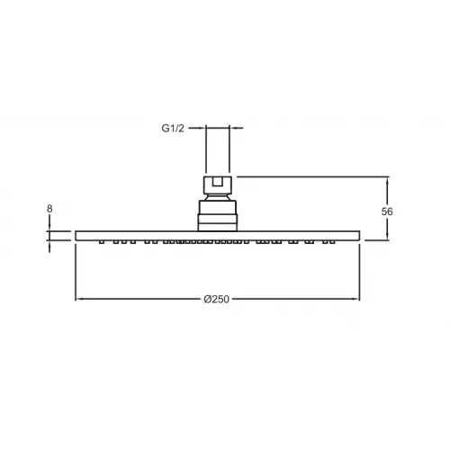 Лейка верхнего душа Toobi 25 см, round, без держателя E21758-CP Jacob Delafon