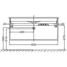 Модуль под раковину Vox 80х46х45,2 см, серый антрацит блестящий, прямоугольная ручка, 2 выдвижных ящика EB2078-R2-442 Jacob Delafon