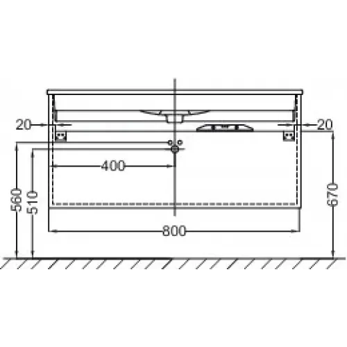 Модуль под раковину Vox 80х46х45,2 см, серый антрацит блестящий, прямоугольная ручка, 2 выдвижных ящика EB2078-R2-442 Jacob Delafon