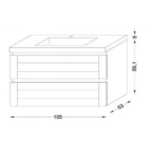 Модуль под раковину Lignum 105х53х59,1 см, натуральный дуб EB1255RU-P6 Jacob Delafon