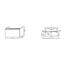 Модуль под раковину Odeon Up 77х48,5х45 см, серый антрацит EB894-N14 Jacob Delafon