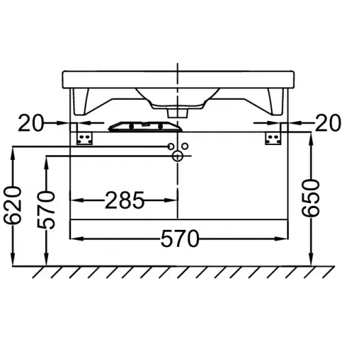 Модуль под раковину Odeon Up 57х48,5х53 см, 2 ящика, серый бетон EB878-N26 Jacob Delafon