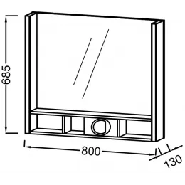 Зеркало Terrace 80х68,5 см, розетка, usb-порт, пепельный глянцевый, с подсветкой EB1736RU-G1G Jacob Delafon