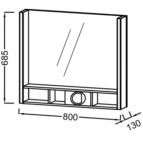 Зеркало Terrace 80х68,5 см, розетка, usb-порт, пепельный глянцевый, с подсветкой EB1736RU-G1G Jacob Delafon