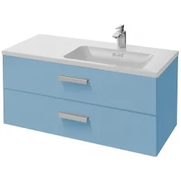 Модуль под раковину Vox 100х46х45,2 см, матовый аквамарин, для правосторонней раковины, 2 ящика, изогнутая ручка EB2076-R1-M43 Jacob Delafon