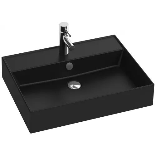 Подвесная раковина Vivienne 61х46,6х12 см, чёрная матовая, санфарфор EXBH112-NGM Jacob Delafon