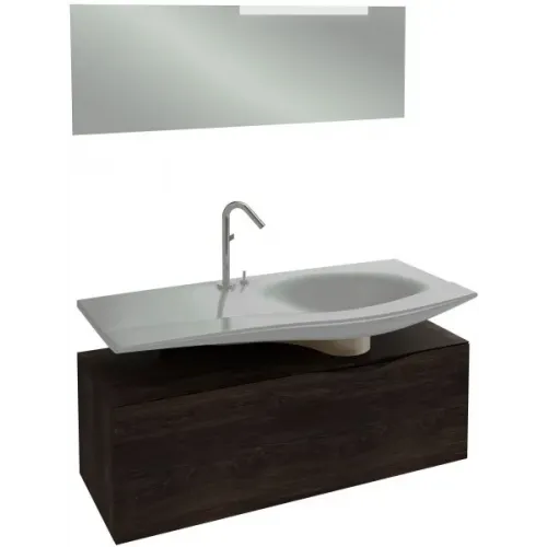 Комплект мебели для ванной Stillness 120 см, натуральный темный дуб, подвесной монтаж, с подсветкой E1292-00+EB2000-P7+EB2008-NF Jacob Delafon