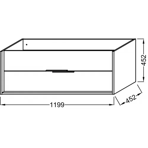 Модуль под раковину Vivienne 119,9х45,2х45,2 см, 2 ящика, дуб давос натуральный EB1669-E75-E75 Jacob Delafon