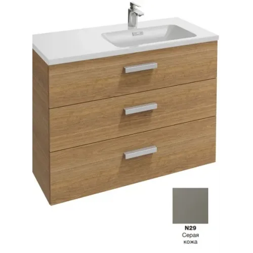 Модуль под раковину Vox 100х46х73,4 см, раковина справа, 3 ящика, серая кожа EB2096-R4-N29 Jacob Delafon