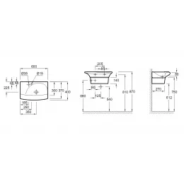 Подвесная раковина Stillness 60х40х8 см, санфарфор E1300-00 Jacob Delafon