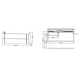 Модуль под раковину Nouvelle Vague 120х50,8х45,2 см, 2 ящика, аквамарин матовый, раковина слева EB3035-M43 Jacob Delafon