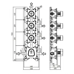 Встраиваемая часть смесителя Paffoni Modular box MDBOX019