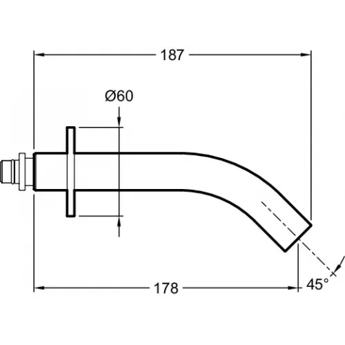 Излив Grands Boulevards 18,7см, неповоротный E25404-CP Jacob Delafon