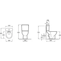 Бачок унитаза Odeon Up реверсивный, 41х16,6, боковая подводка E4708-00 Jacob Delafon