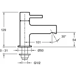 Кран для раковины Cuff E37308-CP Jacob Delafon