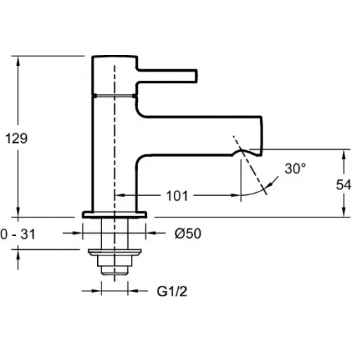 Кран для раковины Cuff E37308-CP Jacob Delafon