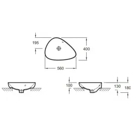 Модуль с раковиной Nouvelle Vague 100 см, аквамарин блестящий лак, с 2 ящиками с доводчиком, с отверстием перелива, подвесной монтаж EVI102-00+EB3040-G91 Jacob Delafon