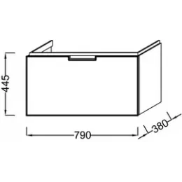 Модуль под раковину Reve 79х38х44,5 см, белый блестящий, 1 выдвижной ящик EB1131-G1C Jacob Delafon