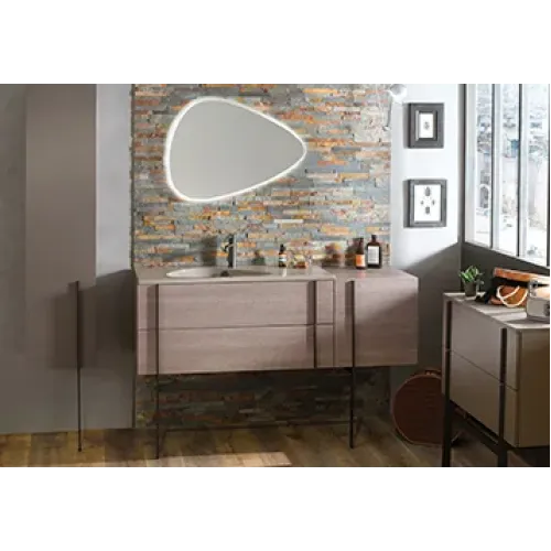 Комплект мебели для ванной Nouvelle Vague 100 см, подвесной монтаж, с подсветкой EB3049-NF+EXAQ112-Z-MK4+EB3032-E73 Jacob Delafon